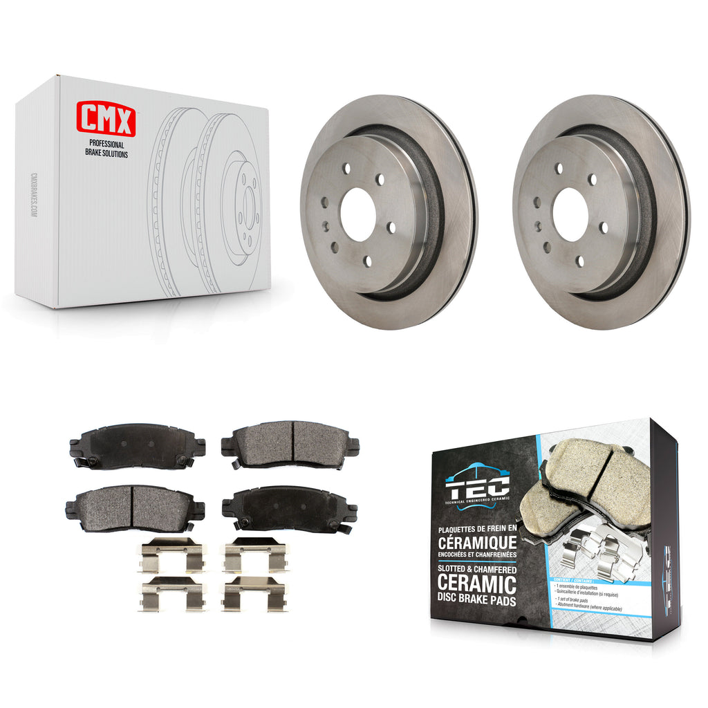 Rear Disc Brake Rotors And Ceramic Pads Kit For Cadillac XTS K8T-104532