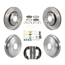 Charger l'image dans la galerie, Front Rear Disc Brake Rotors Ceramic Pads And Drum Kit (7Pc) For Nissan Kicks