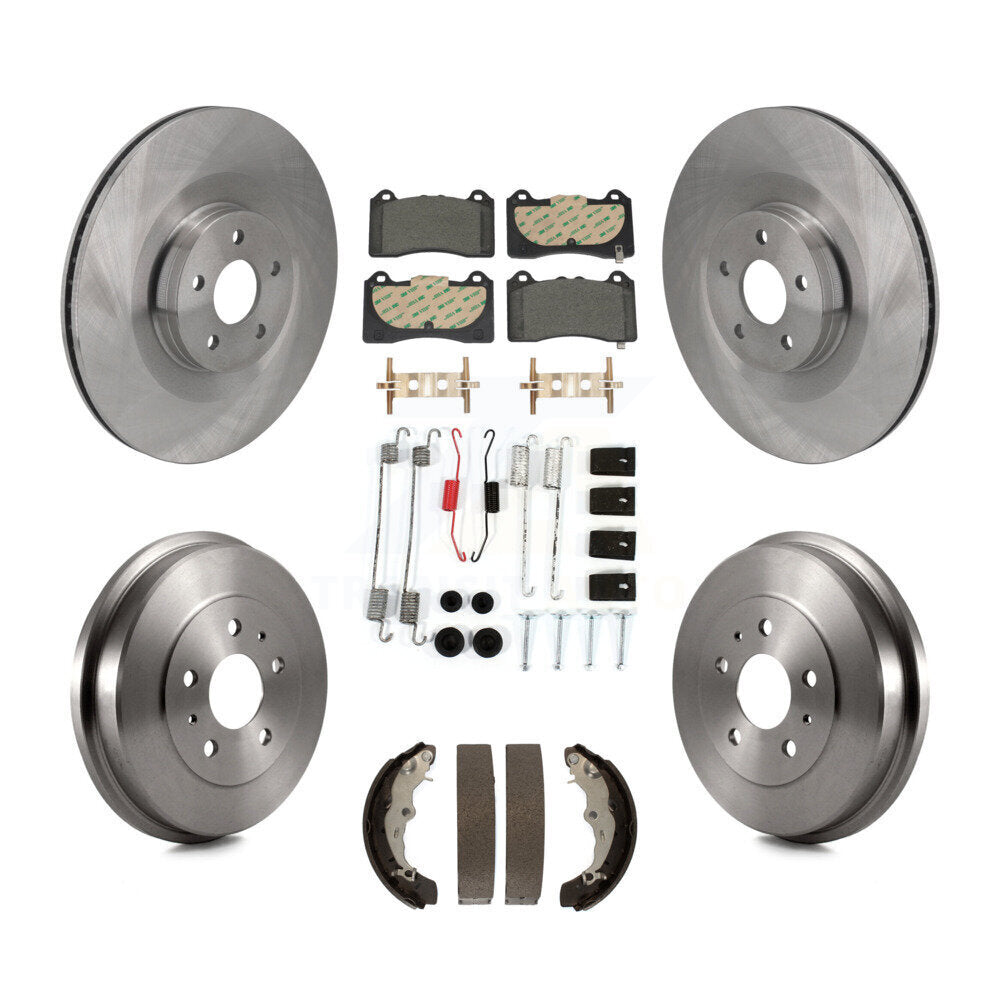 Front Rear Brake Rotor Ceramic Pad Drum Kit (7Pc) For 16 Ford Focus RS FMSI=1004