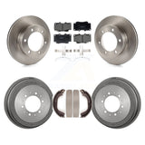 Front Rear Brake Rotors Ceramic Pad Drum Kit For Toyota Tacoma With 6 Lug Wheels