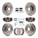 Front Rear Disc Brake Rotor Ceramic Pad And Drum Kit (9Pc) For 2011-2014 Mazda 2
