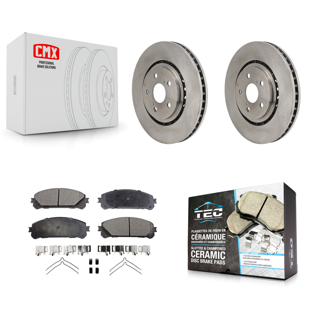 Front Brake Rotor Ceramic Pad Kit For Toyota Sienna RAV4 Prime bZ4X Subaru Crown