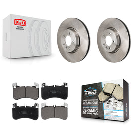 Front Disc Brake Rotors And Ceramic Pad Kit For 2021 Land Rover Range Sport 3.0L