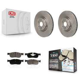 Front Disc Brake Rotors And Ceramic Pads Kit For 2018 Jaguar E-Pace Base