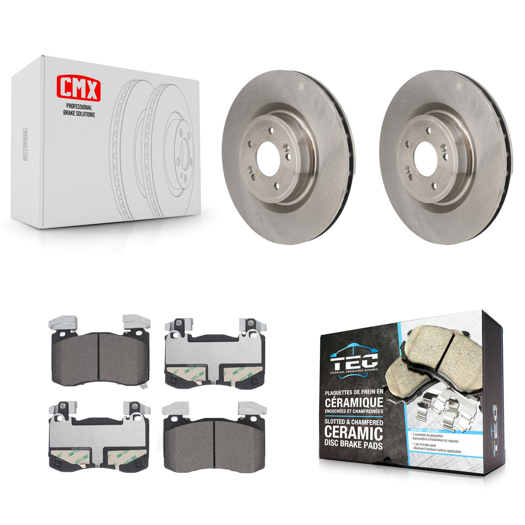 Front Disc Brake Rotors And Ceramic Pads Kit For Kia Stinger Genesis G70