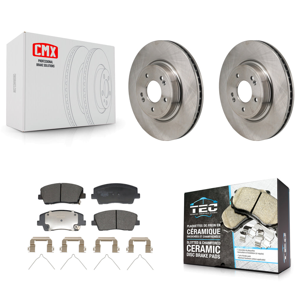 Front Disc Brake Rotors And Ceramic Pads Kit For Genesis G70 Kia Stinger