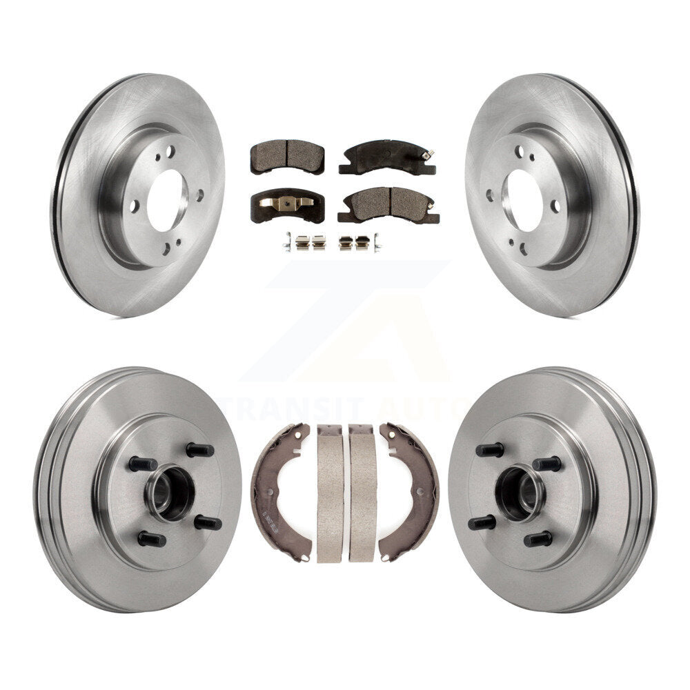 Front Rear Disc Brake Rotors Ceramic Pads And Drum Kit For Mitsubishi Mirage G4