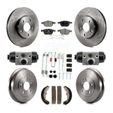 Front Rear Disc Brake Rotors Ceramic Pad Drum Kit (9Pc) For Ford Focus FMSI=1004