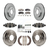 Front Rear Disc Brake Rotor Ceramic Pad And Drum Kit (9Pc) For Mitsubishi Lancer