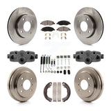 Front Rear Brake Rotors Ceramic Pad & Drum Kit (9Pc) For 09-11 Nissan Versa 1.6L