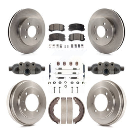 Front Rear Disc Brake Rotors Ceramic Pad Drum Kit (9Pc) For Mitsubishi Lancer ES