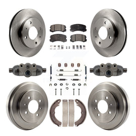 Front Rear Disc Brake Rotor Ceramic Pad And Drum Kit (9Pc) For Mitsubishi Lancer