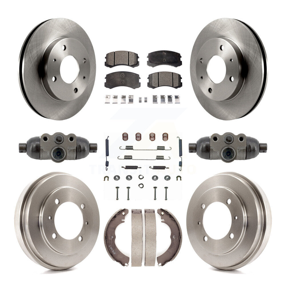 Front Rear Disc Brake Rotor Ceramic Pad And Drum Kit (9Pc) For Mitsubishi Lancer