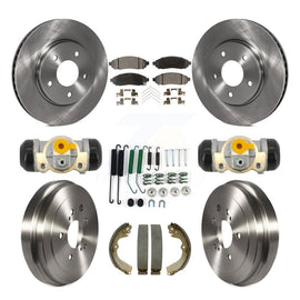 Front Rear Brake Rotor Ceramic Pad And Drum Kit (9Pc) For Nissan NV200 Chevrolet