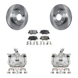 Rear Disc Brake Caliper Rotor & Ceramic Pad Kit For 2014-2016 Mazda 3 Sport 2.5L