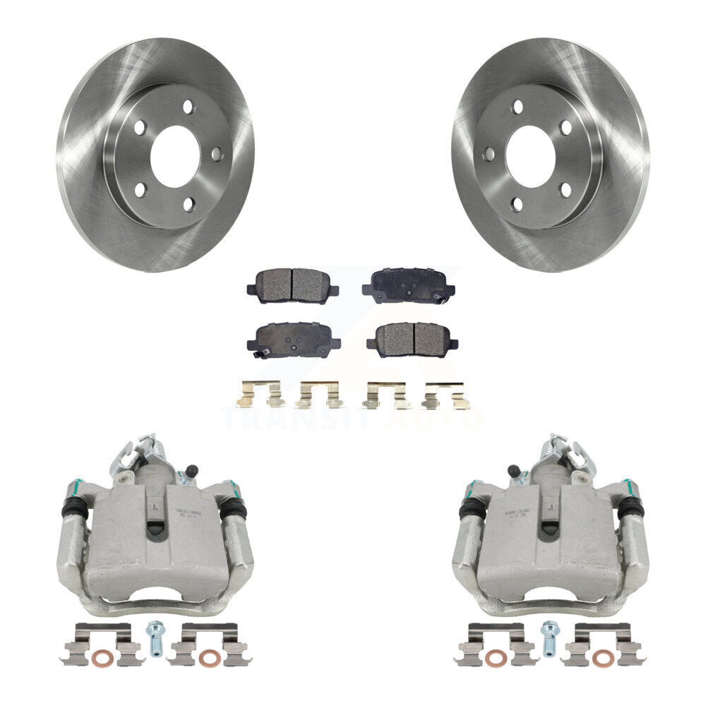 Rear Brake Rotor Ceramic Pad Kit With Calipers For Chevrolet Impala Pontiac Grand Prix
