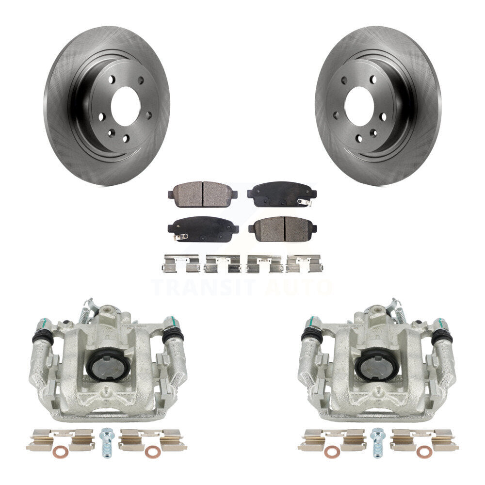 Rear Disc Brake Rotors & Ceramic Pad Kit With Calipers For 2013 Chevrolet Cruze LT/LTZ