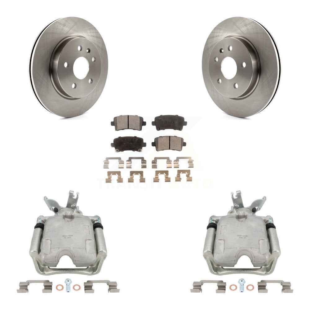 Rear Disc Brake Caliper Rotors And Ceramic Pads Kit For Chevrolet Malibu