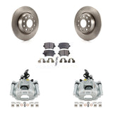 Rear Disc Brake Rotor Ceramic Pad Kit With Calipers For Audi A3 Volkswagen Eos Quattro