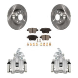 Rear Disc Brake Caliper Rotors And Ceramic Pads Kit For Volkswagen Jetta Beetle Golf KC8-100087T