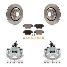Rear Disc Brake Rotors And Ceramic Pads Kit With Calipers For Volkswagen GTI