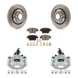 Rear Disc Brake Rotors And Ceramic Pads Kit With Calipers For Volkswagen GTI