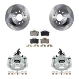 Rear Disc Brake Rotors And Ceramic Pads Kit With Calipers For 2010 Audi A3 GAS engine