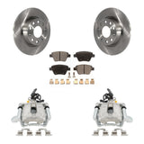 Rear Disc Brake Caliper Rotors And Ceramic Pads Kit For Volkswagen Jetta