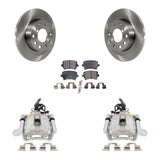 Rear Disc Brake Rotors And Ceramic Pads Kit With Calipers For Volkswagen Jetta