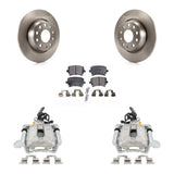 Rear Disc Brake Caliper Rotors And Ceramic Pads Kit For Volkswagen Jetta