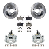 Rear Disc Brake Rotors And Ceramic Pads Kit With Calipers For Volkswagen Jetta