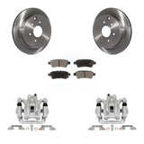 Rear Disc Brake Caliper Rotors And Ceramic Pads Kit For 2006-2007 Nissan Xterra KC8-100114T