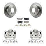 Rear Brake Rotor And Ceramic Pad Kit With Calipers For Kia Sportage Hyundai Tucson FWD