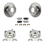 Rear Brake Rotor And Ceramic Pad Kit With Calipers For Kia Sportage Hyundai Tucson FWD