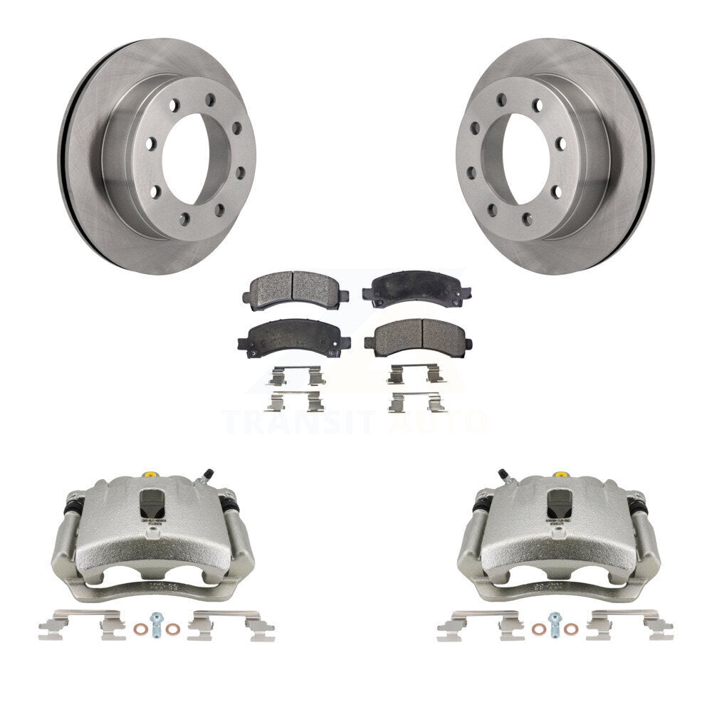 Rear Brake Rotor And Ceramic Pad Kit With Calipers For Chevrolet Express 3500 2500 GMC