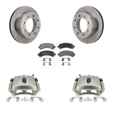 Rear Brake Rotor And Ceramic Pad Kit With Calipers For Chevrolet Express 3500 2500 GMC