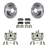 Rear Brake Caliper Rotors & Ceramic Pad Kit For Hyundai Sonata With Manual Parking KC8-100176T
