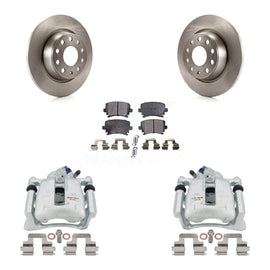 Rear Disc Brake Rotors And Ceramic Pads Kit With Calipers For Volkswagen Tiguan CC