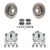 Rear Disc Brake Rotors And Ceramic Pads Kit With Calipers For Volkswagen CC Passat