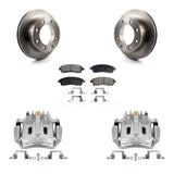 Rear Disc Brake Caliper Rotors Ceramic Pad Kit For Ford F-350 Super Duty F-250 Excursion KC8-100183T