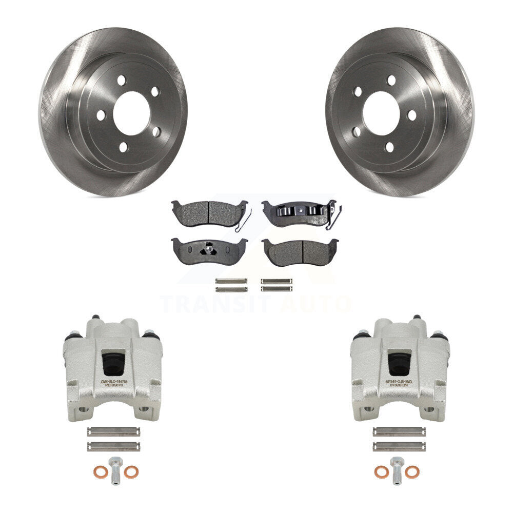 Rear Disc Brake Rotors And Ceramic Pads Kit With Calipers For Jeep Liberty Wrangler TJ