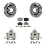 Rear Disc Brake Caliper Rotor And Ceramic Pad Kit For 2005 Volkswagen Jetta 2.5L