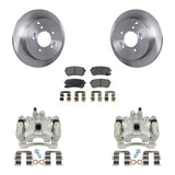 Rear Brake Rotor And Ceramic Pad Kit With Calipers For Hyundai Tucson Kia Sportage AWD