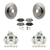 Rear Brake Rotor & Ceramic Pad Kit With Calipers For Ford Explorer Taurus Flex Lincoln