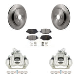 Rear Disc Brake Rotor Ceramic Pad Kit With Calipers For Ford Explorer Flex Lincoln MKS