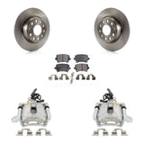 Rear Disc Brake Rotors And Ceramic Pad Kit With Calipers For 2009 Volkswagen Jetta GLI