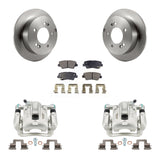 Rear Disc Brake Caliper Rotors Ceramic Pad Kit For 2009-2010 Hyundai Sonata 2.4L