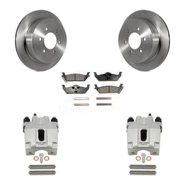 Rear Disc Brake Rotor And Ceramic Pad Kit With Calipers For Ford F-150 Lincoln Mark LT