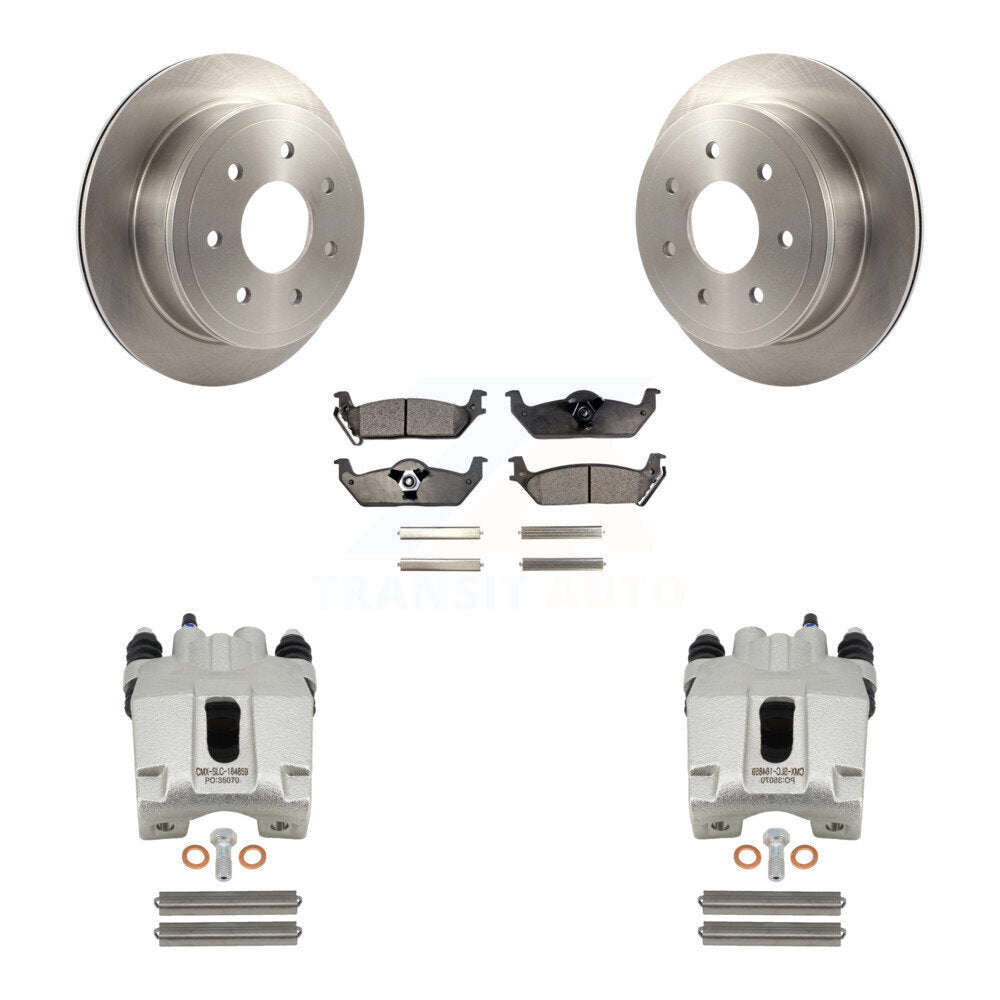 Rear Disc Brake Rotor And Ceramic Pad Kit With Calipers For Ford F-150 Lincoln Mark LT