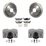 Rear Disc Brake Rotors And Ceramic Pads Kit With Calipers For Ford F-150